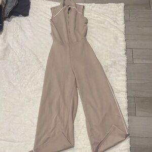Elegant Taupe Sleeveless Jumpsuit